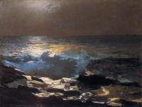 Homer, Winslow - Moonlight, Wood Island Light